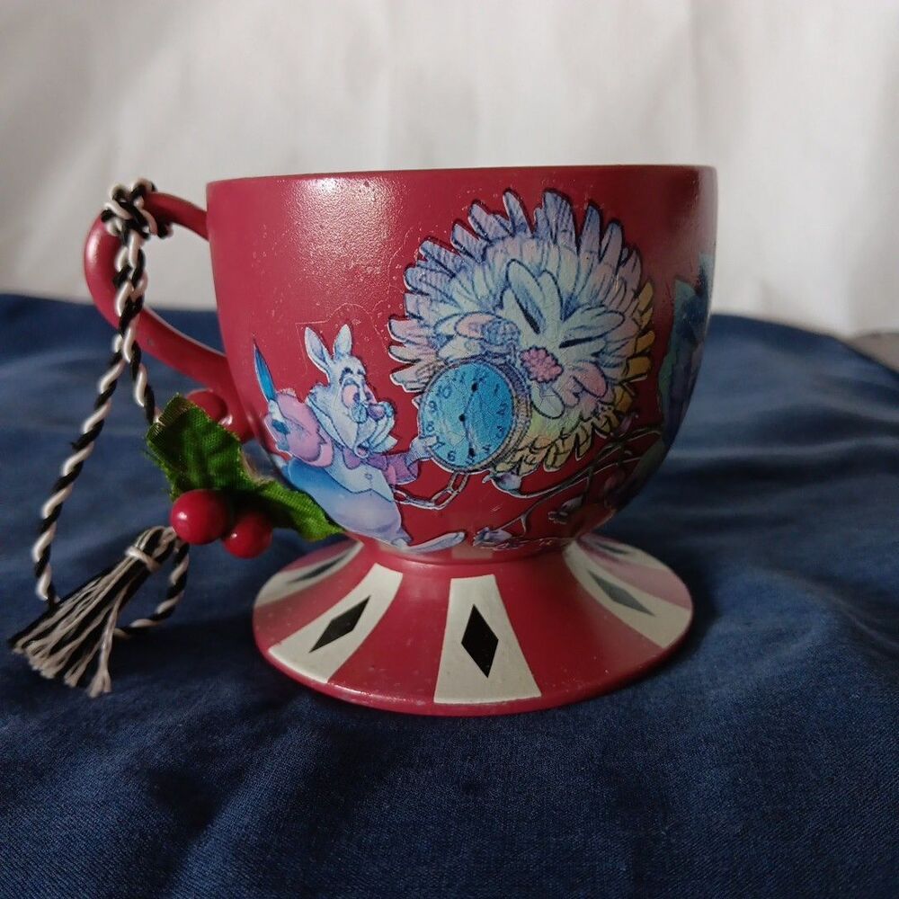 Disney Disney Parks Alice in Wonderland Hand Painted Teacup Ornament Decoupage - Picture 2 of 16